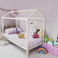 Montessori postel, borovicové dřevo, bílá, IMPRES