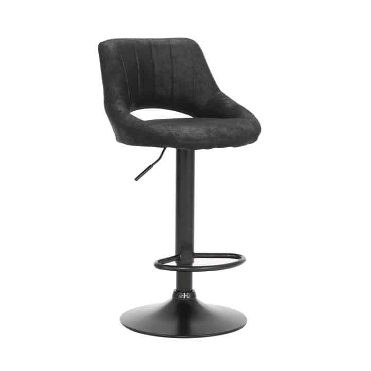 Levně Tempo Kondela Barová židle LORASA - černá látka s efektem broušené kůže + kupón KONDELA10 na okamžitou slevu 3% (kupón uplatníte v košíku)