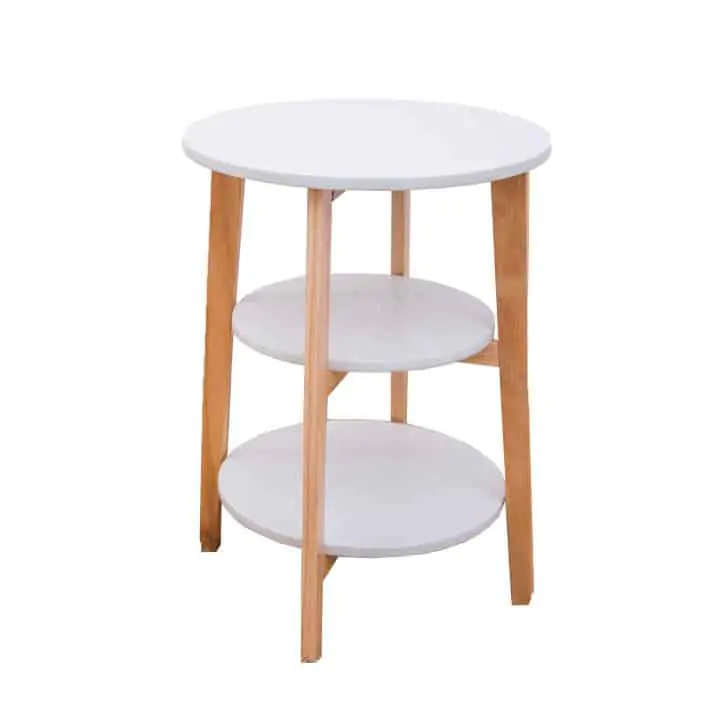 Tempo Kondela Příruční stolek KASE - bílá/přírodní + kupón KONDELA10 na okamžitou slevu 3% (kupón uplatníte v košíku)