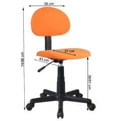 Kancelářská židle, černá / oranžová, SALIM