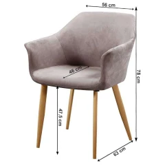 Křeslo, látka taupe / buk, ODOVEL