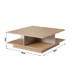 Konferenční stolek, beton / dub jantar / bílý mat, LAGUNA