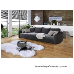 Prostorná pohovka, bílá/šedá/světle šedá/pudrově růžové, PORTO BIG SOFA
