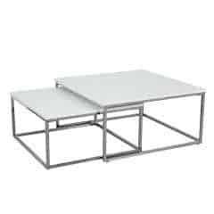 Konferenční stolek, chrom / bílá s extra vysokým leskem, ENISOL