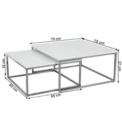 Konferenční stolek, chrom / bílá s extra vysokým leskem, ENISOL