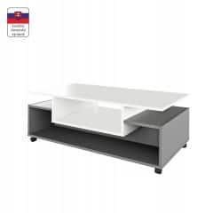 Konferenční stolek na kolečkách DALEN - bílá / grafit