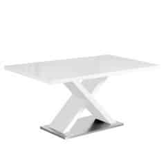 Jídelní stůl FARNEL - bílá s vysokým leskem HG