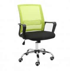 Kancelářská židle, síťovina zelená / látka černá, APOLO