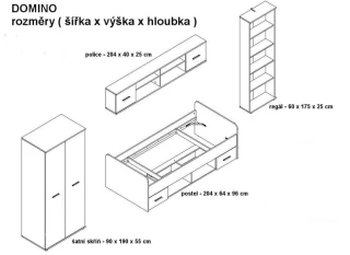 Dětský pokoj DOMINO sonoma/bílá
