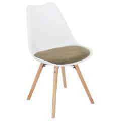 Židle, šedohnědá Taupe sametová látka / bílý plast / buk, Semer New