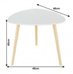 Příruční stolek TAVAS - bílá/přírodní dřevo č.3