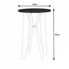 Příruční stolek RUBEN - černý dub / bílé kovové nohy č.3