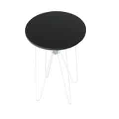 Příruční stolek RUBEN - černý dub / bílé kovové nohy č.4