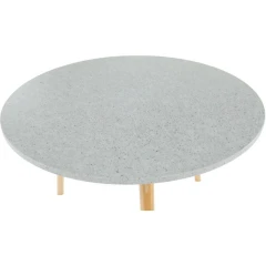 Set příručních stolů LIRAN 2v1 - mramorový efekt / dřevo natural č.5