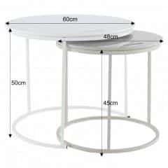 Příruční stolek NERIMAN 2v1 - bílá / šedá č.4