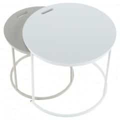 Příruční stolek NERIMAN 2v1 - bílá / šedá č.2