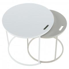 Příruční stolek NERIMAN 2v1 - bílá / šedá č.5