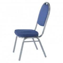 Židle JEFF - látka tmavě modrá/šedý rám č.11