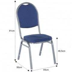 Židle JEFF - látka tmavě modrá/šedý rám č.12