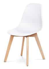 Jídelní židle CT-611 WT - bílý plast / masiv buk č.1