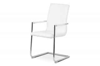 Konferenční židle HC-349 WT - bílá ekokůže / kov chrom č.1