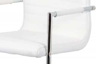 Konferenční židle HC-349 WT - bílá ekokůže / kov chrom č.4