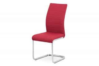 Jídelní židle DCH-455 RED2 - červená látka / kov chrom č.1