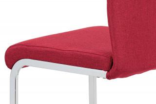Jídelní židle DCH-455 RED2 - červená látka / kov chrom č.6