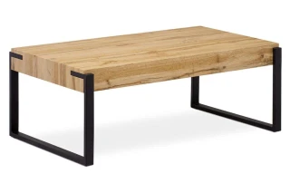 Konferenční stolek 110x60x43, deska MDF dekor divoký dub tloušťka 100mm, kov černý mat AHG-250 OAK