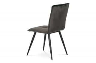 Jídelní židle, šedá látka samet, kov černý mat DCL-601 GREY4