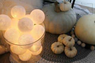 Bavlněné svítící LED kuličky Cotton Balls - bílé