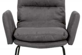 Jídelní židle, šedá látka, kov černý matný, pevné područky HC-461 GREY2
