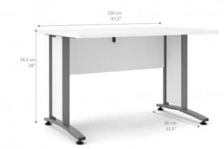 Psací stůl Office 403/437 bílá/silver grey