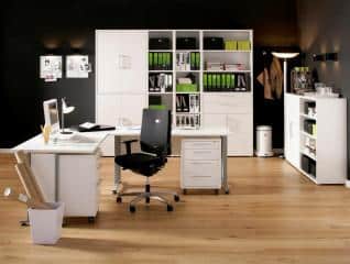 Výškově nastavitený psací stůl Office 474/448 bílá/silver grey