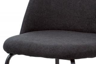 Jídelní židle - černá látka, kovová čtyřnohá podnož, černý matný lak CT-017 BK2
