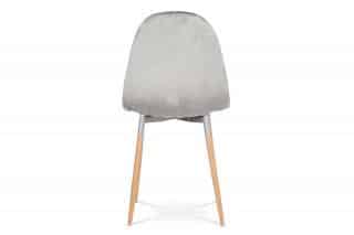 Jídelní židle, stříbrná sametová látka, kov dekor buk CT-622 SIL4