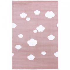 Dětský koberec Sky Cloud - šedo-růžový