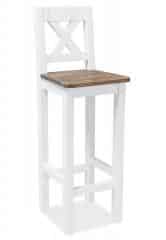 Barová židle Poprad hnědý vosk/bílá