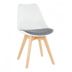 Židle DAMARA - bílá / šedá