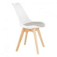 Židle DAMARA - bílá / šedě béžová č.3