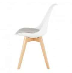 Židle DAMARA - bílá / šedě béžová č.9