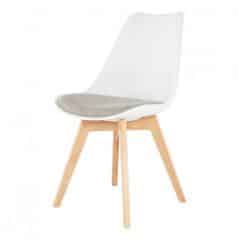 Židle DAMARA - bílá / šedě béžová č.10