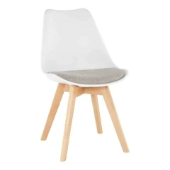 Židle DAMARA - bílá / šedě béžová