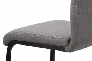 Jídelní židle - šedá látka, kovová podnož, černý matný lak DCL-612 GREY2