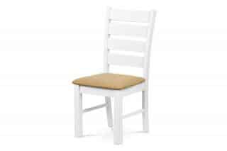 Jídelní židle barva bílá / potah pískový WDC-181 WT