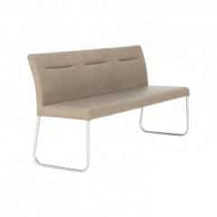 Designová lavice, šedohnědá ekokůže s efektem broušené kůže, INDRA typ 1 č.9