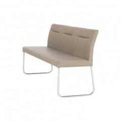 Designová lavice, šedohnědá ekokůže s efektem broušené kůže, INDRA typ 1 č.11