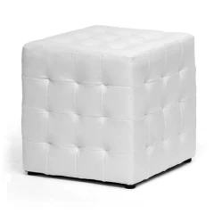 Taburet CUBIX II bílá ekokůže