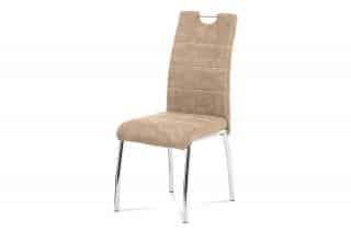 jídelní židle, látka krémová COWBOY / chrom HC-486 CRM3