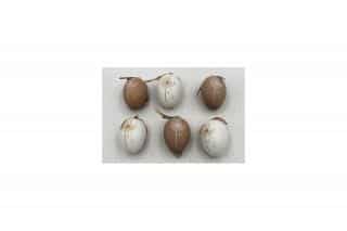Vajíčka plastová 6cm, 6 kusů v sáčku, barva hnědá a bílá, cena za sáček VEL5049-BROWN